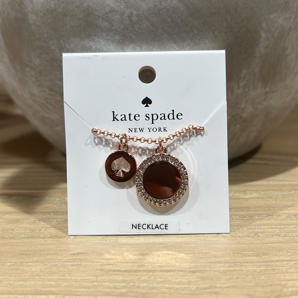 NWT Kate Spade Spot the Spade Rose Gold Necklace